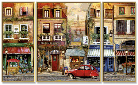 MALEN NACH ZAHLEN ~ Paris-Nostalgie ~ 609260626 Schipper MnZ Triptychon 50x80 cm 