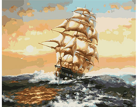 Malen nach Zahlen Bild Segelschiff im Wellengang - 03ART50400245 von Artibalta