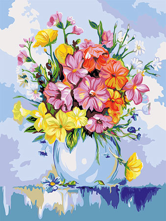 Malen nach Zahlen Bild Zarte Sommerblumen - B106 von Artibalta