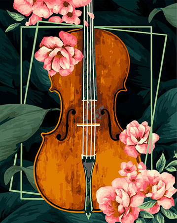 Malen nach Zahlen Bild Vintage Violine  - R020 von Artibalta