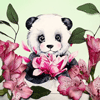 Malen nach Zahlen Bild Panda und Blumen - WD2341 von Artibalta