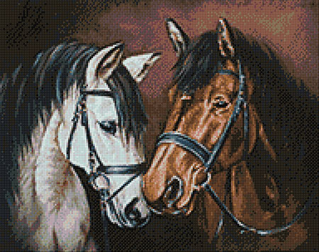 Malen nach Zahlen Bild Zärtlichkeit unter Pferden - WD2469 von Artibalta