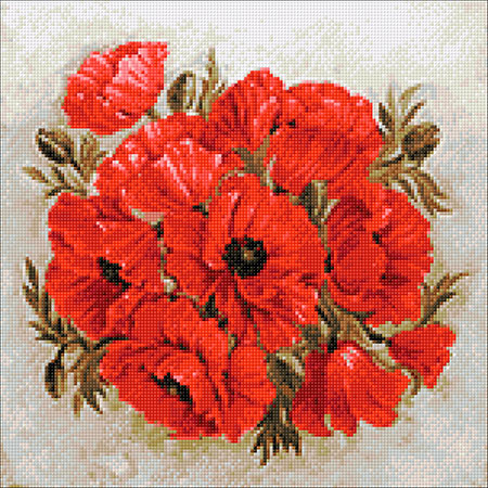 Malen nach Zahlen Bild Leuchtend rote Mohnblumen - WD2470 von Artibalta