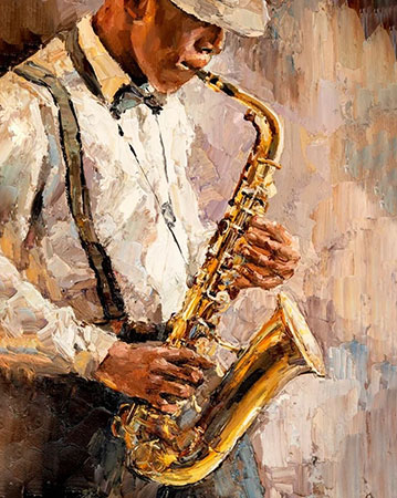 Malen nach Zahlen Bild Der Saxophon-Spieler - WD3033 von Artibalta