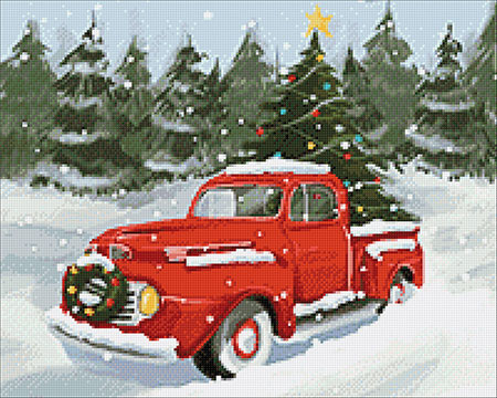 Malen nach Zahlen Bild Weihnachtsbaumlieferung mit dem Pick-Up - WD3064 von Artibalta