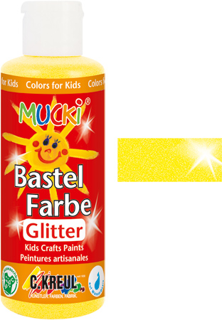 Mucki Bastelfarbe Glitter Gelb
