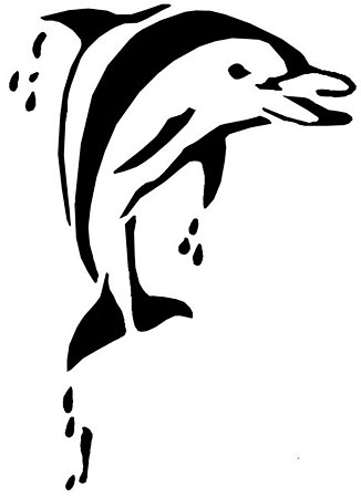 FANTASY Tattoo-Schablone Delphin