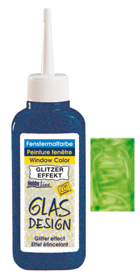 Glas Design Fenstermalfarbe Glitzer-Grn Fl. 80 ml
