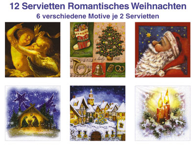 Romantisches Weihnachten 6 Motive  2 Stck