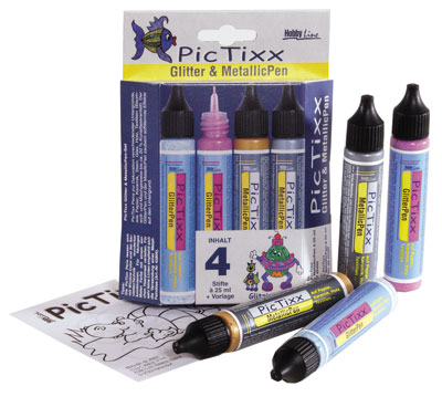 PicTixx Glitter & Metallic Pen 4er Set