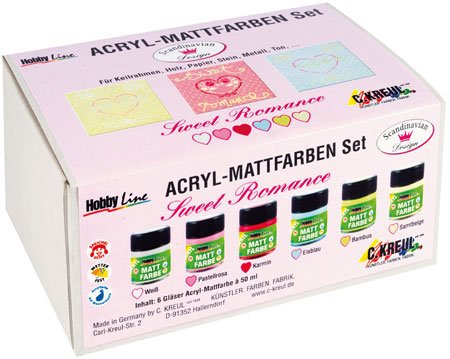 Acryl-Mattfarben Set Sweet Romance 6 x 20 ml