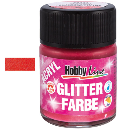 Acryl-Glitterfarbe Rot Gl. 50 ml