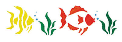 Selbstklebende Schablone Fische 13 x 40 cm