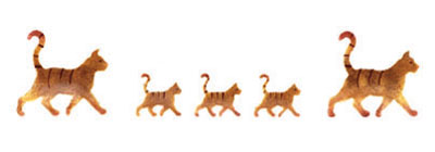 Selbstklebende Schablone Katzen 13 x 40 cm