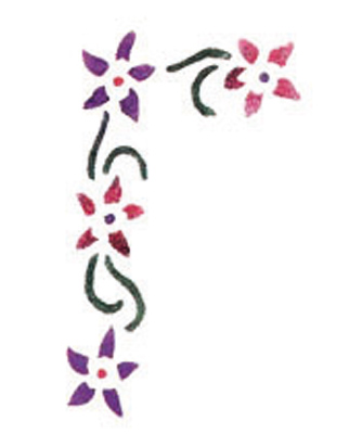 Selbstklebende Schablone Blumenranke 13 x 16 cm