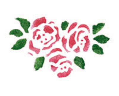 Selbstklebende Schablone Rosenblten 13 x 16 cm