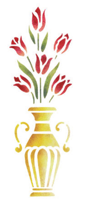 Selbstklebende Schablone Tulpenvase 18 x 50 cm