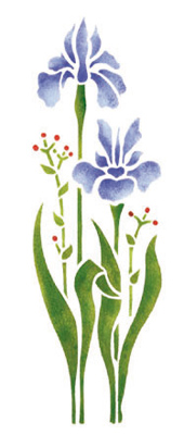 Selbstklebende Schablone Schwertlilie 18 x 50 cm