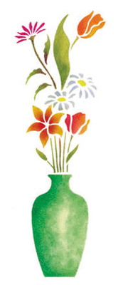 Selbstklebende Schablone Blumenvase 18 x 50 cm