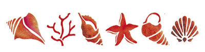 Selbstklebende Schablone Muscheln 11 x 70 cm