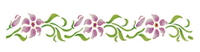 Selbstklebende Schablone Blumen 11 x 70 cm