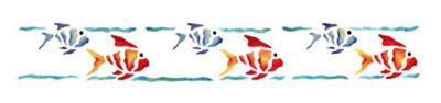 Selbstklebende Schablone Fische 11 x 70 cm