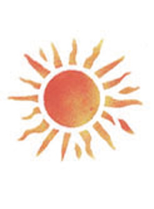 Selbstklebende Schablone Sonne 7 x 10 cm