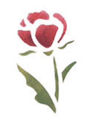 Selbstklebende Schablone Rose 7 x 10 cm