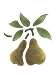 Selbstklebende Schablone Birnen 7 x 10 cm