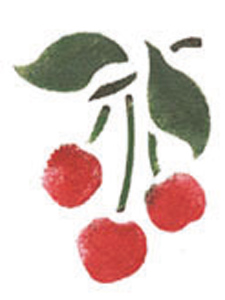 Selbstklebende Schablone Kirschen 7 x 10 cm