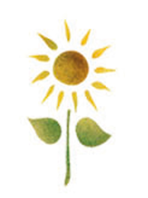 Selbstklebende Schablone Sonnenblume 7 x 10 cm