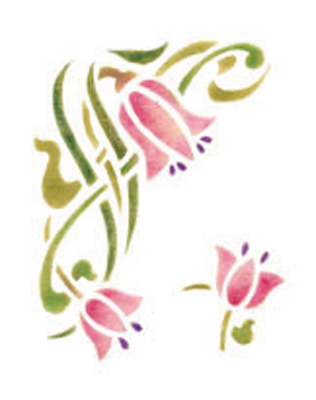 Selbstklebende Schablone Lilien 13 x 16 cm