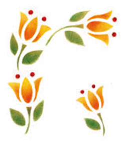 Selbstklebende Schablone Tulpenranke 13 x 16 cm