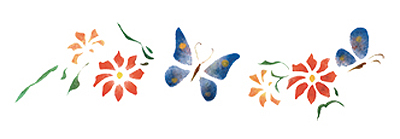 Selbstklebende Schablone Schmetterlinge & Blumen 13 x 40 cm