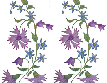 Rubbel-Transfers Blumenranke 17 x 24 cm