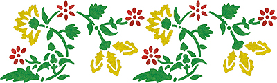 Selbstklebende Schablone Florales Design 13 x 40 cm