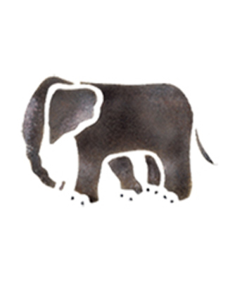 Selbstklebende Schablone Elefant, 7 x 10 cm