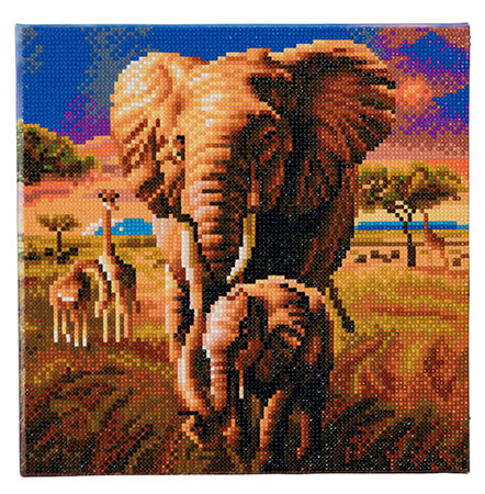 Malen nach Zahlen Bild Elefanten in der Savanne - CAK-A68 von Craft Buddy
