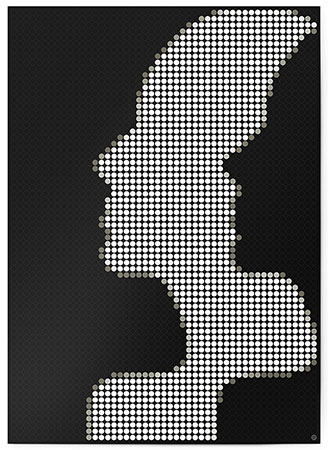 Malen nach Zahlen Bild DOT ON ART - Silhouette - black-white-silhouette-XL von Dot On