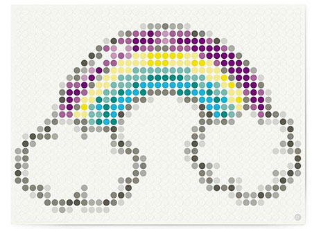 Malen nach Zahlen Bild DOT ON ART - Regenbogen mit Wolken - teen-rainbow-L von Dot On