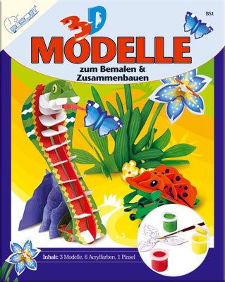 3D-Modell Schlange, Frosch und Blume