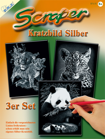 Scraper 3er Set - Panda, Leopard, Lwe