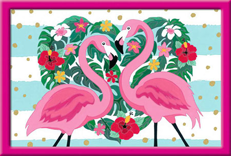 Malen nach Zahlen Bild Liebenswerte Flamingos - 28782 von Ravensburger