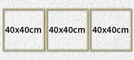 Malen-nach-Zahlen-Zubehör Goldfarbene Aluminium Bilderrahmen für Triptychons 120 x 40 cm