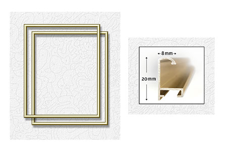 Malen-nach-Zahlen-Zubehör Zwei goldfarbene Aluminium Bilderrahmen 24 x 30 cm