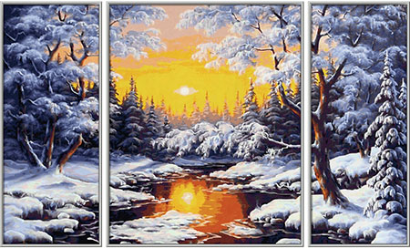 Malen nach Zahlen Bild Ein Wintertraum - Triptychon - 609260786 von Schipper