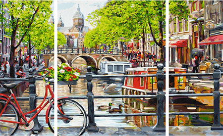 Malen nach Zahlen Bild Amsterdam - Triptychon - 609260812 von Schipper