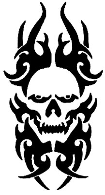 Tattooschablone  - Tribal-Totenkopf