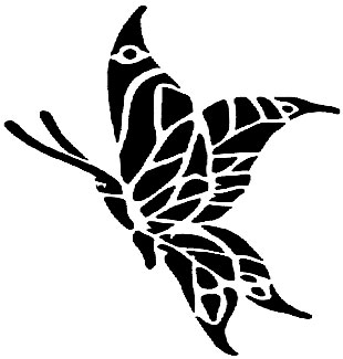 Tattooschablone  - Fliegender Schmetterling