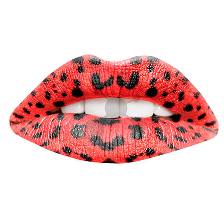 Lippentattoo Roter Leopard